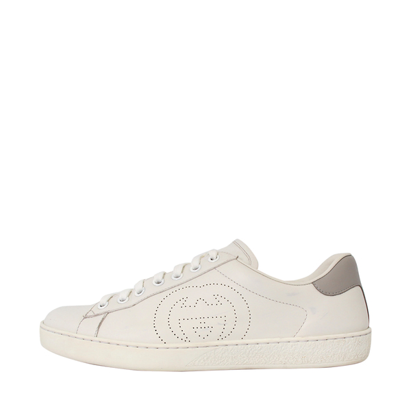 Leather Perforated GG Sneakers White