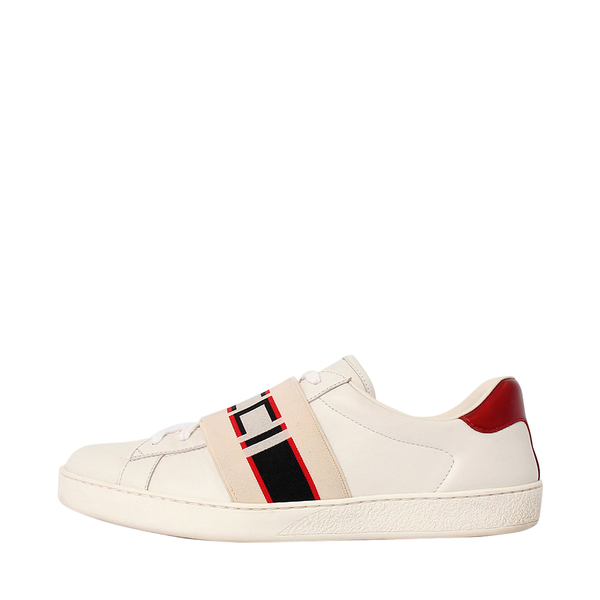 Leather Ace Stripe Sneakers White