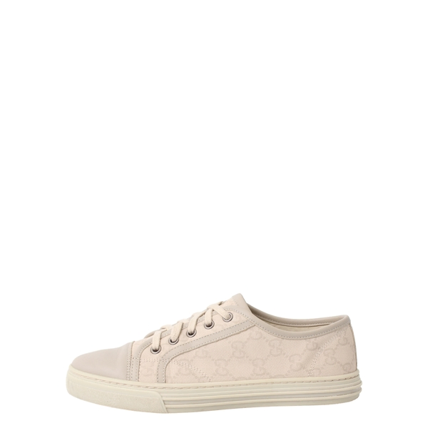 Canvas/Leather Sneakers Off White