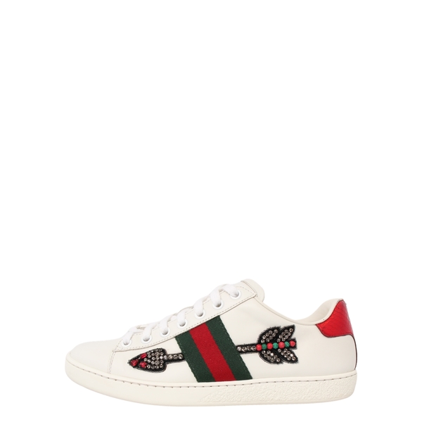 Leather Arrow Embroidered Ace Sneakers White