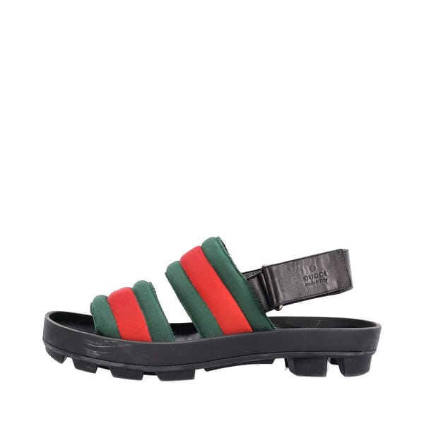 Nylon/Leather Cirano Web Sandals Green/Red
