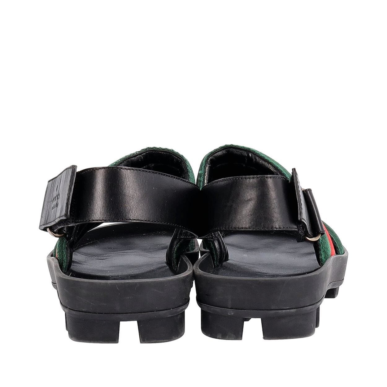 GUCCI Nylon/Leather Cirano Web Sandals Green/Red | Luxity