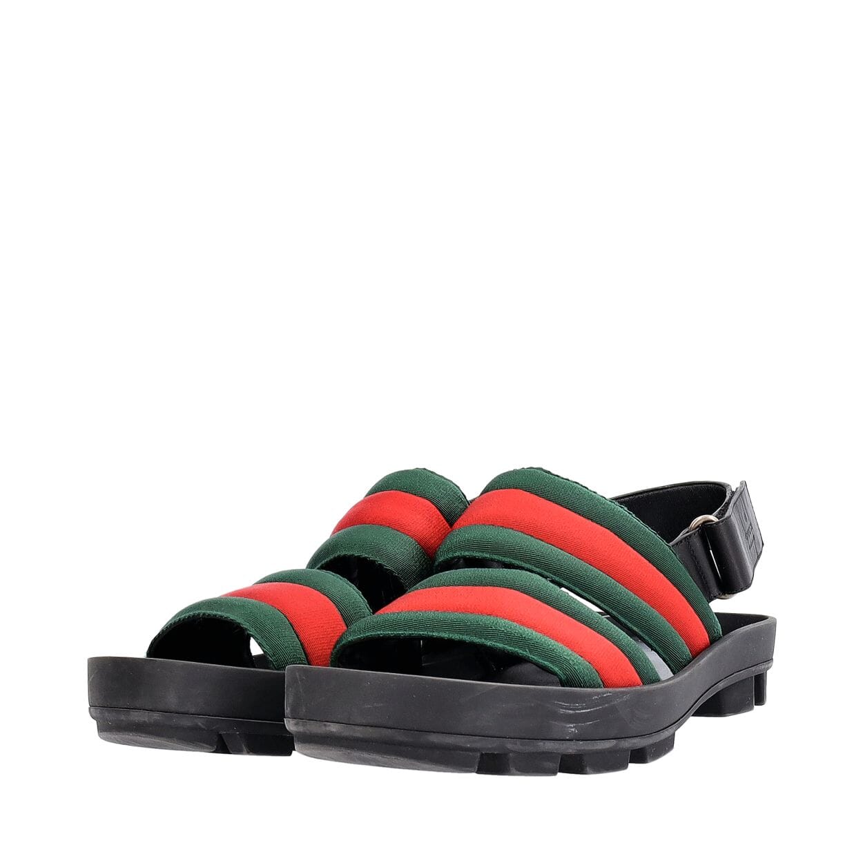 NWT Gucci Nylon Cirano Lux Sandals Size 9 GUCCI Nylon/Leather Cirano Web Sandals Green/Red | Luxity main image 2