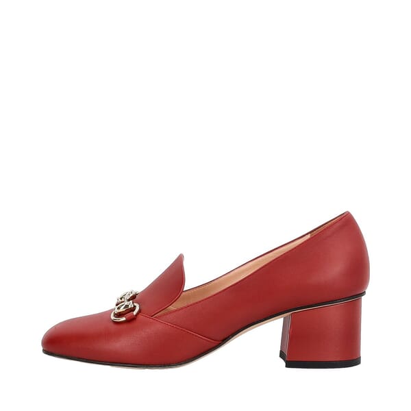 Leather Horsebit Pumps Burgundy