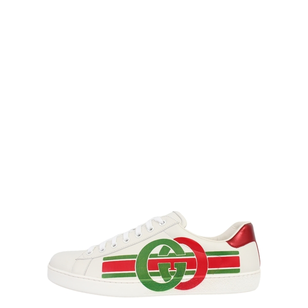 Leather Interlocking G Ace Sneakers White