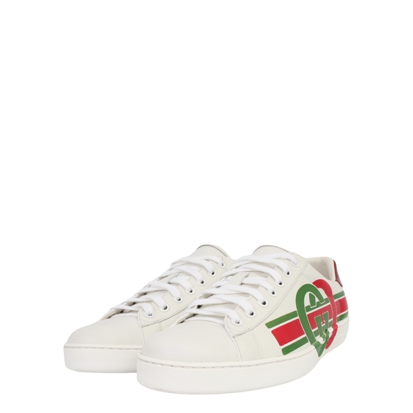 Leather Interlocking G Ace Sneakers White