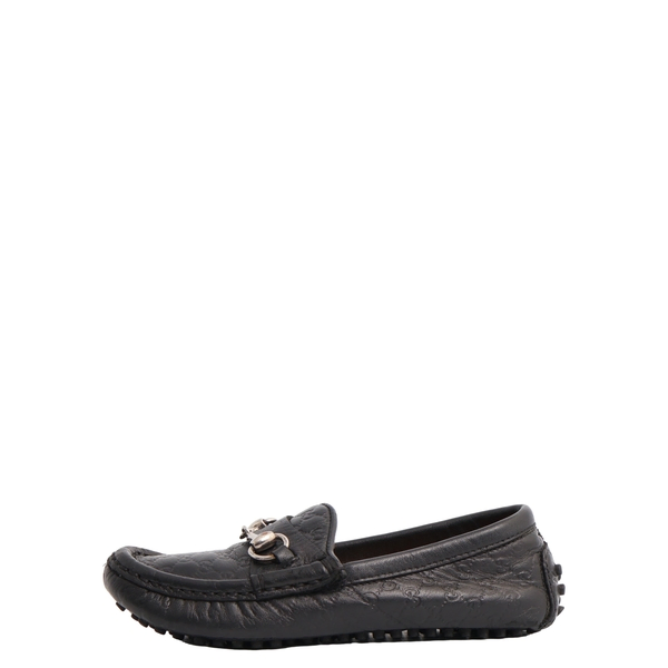 Children's Guccissima Horsebit Loafers Black