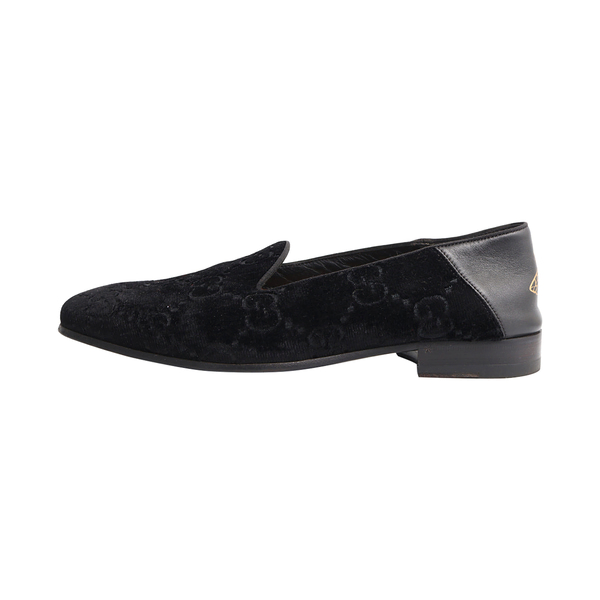 Velvet GG Bee Loafers Black