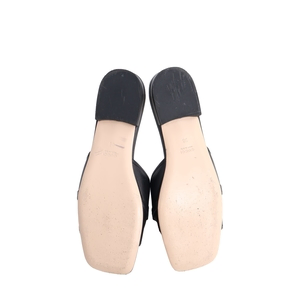 Leather Horsebit Slides Black, view 5