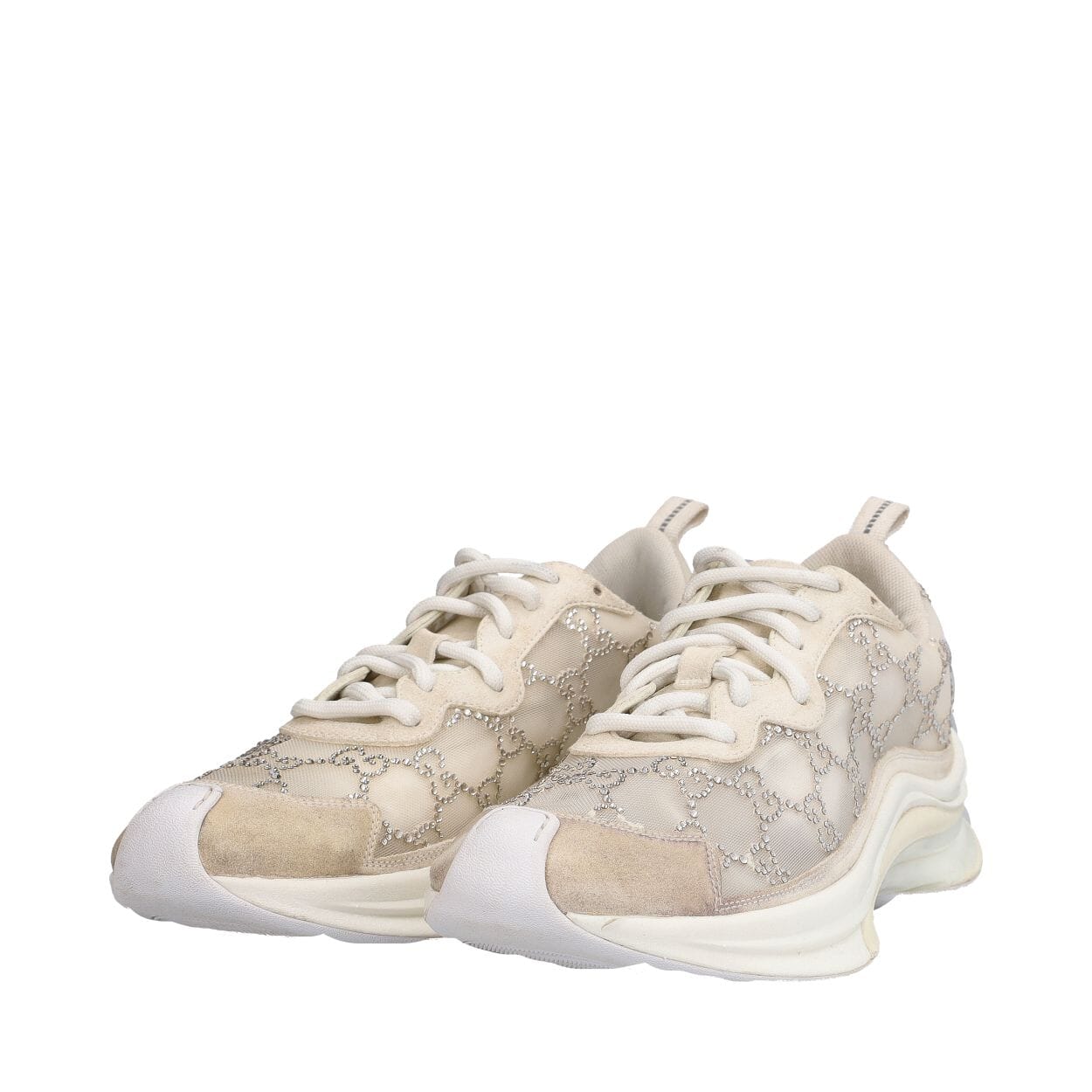 GUCCI Mesh GG Crystal Runner Sneakers White | Luxity