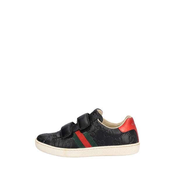 Kids Guccissima Velcro Ace Sneakers Black