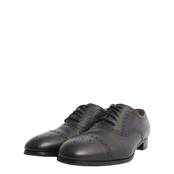 Leather Brogue Oxford Shoes Black