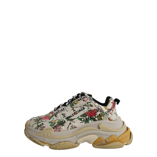 x BALENCIAGA Leather The Hacker Project Triple S Sneakers Floral
