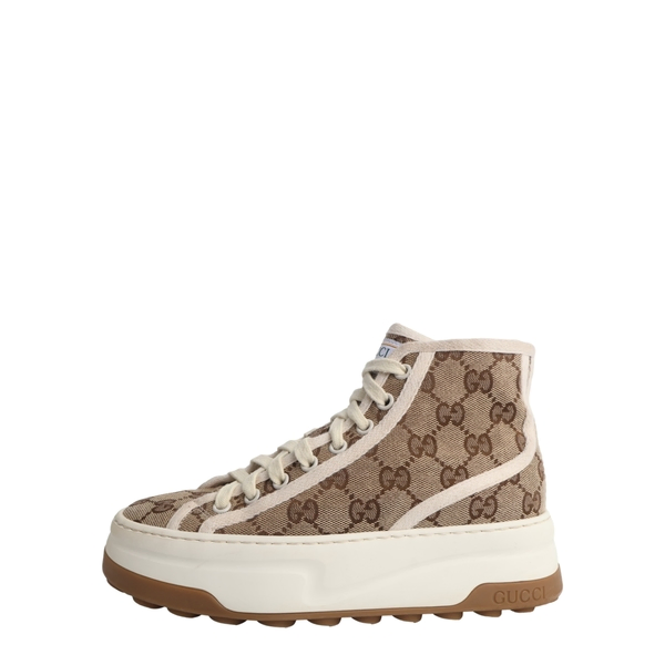 Canvas Platform Tennis 1977 High Top Sneakers Beige/Ebony