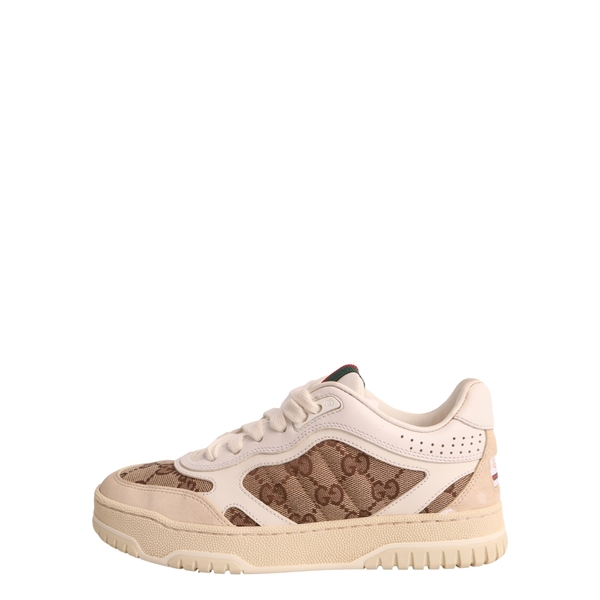 Mixed Material Re-Web Sneakers Beige/Ivory