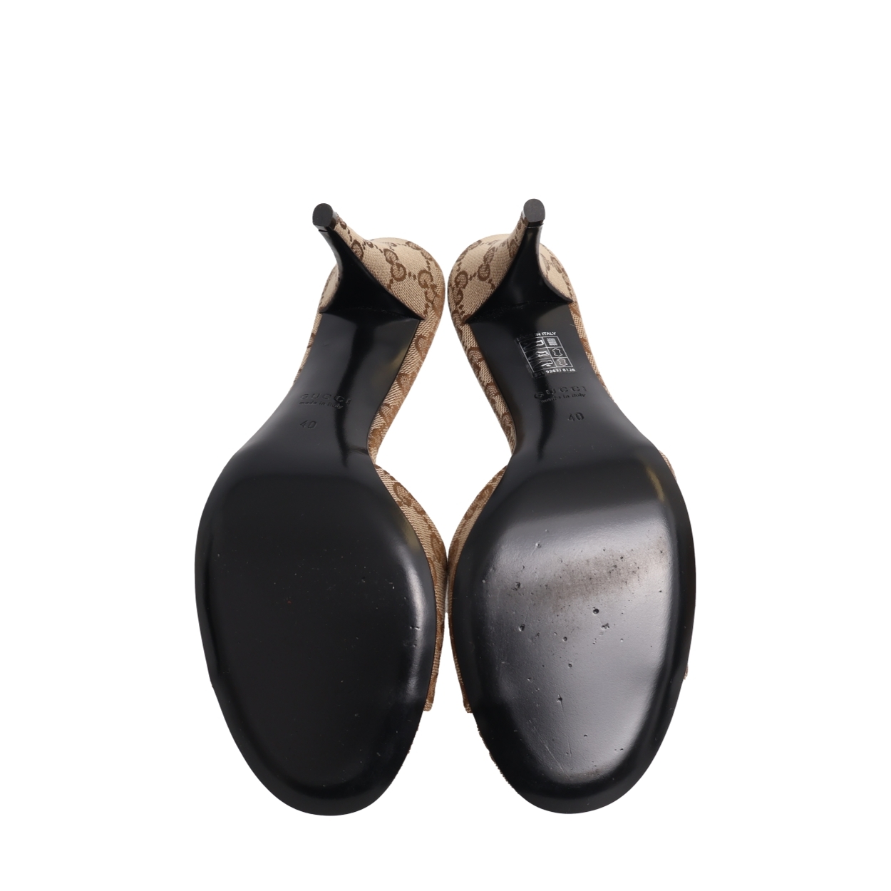 GUCCI Canvas GG Horsebit Flat Mules Beige/Brown | Luxity