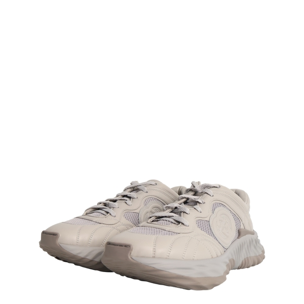 Leather GG Ripple Sneakers Grey