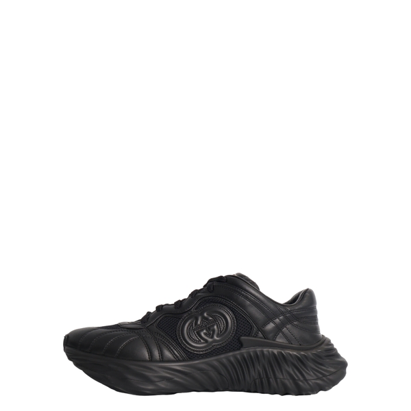 Leather GG Ripple Sneakers Black