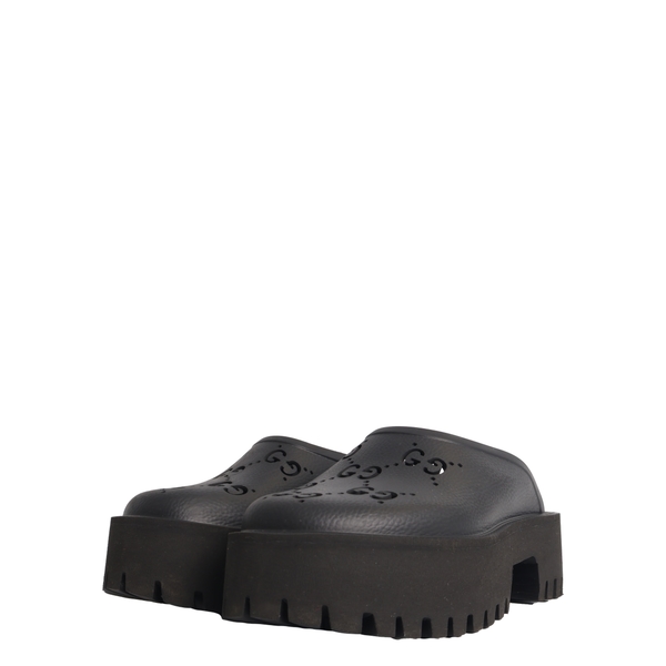 Rubber GG Perforated Platform Slides Black