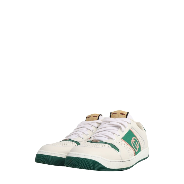 Leather Screener Sneakers White/Green