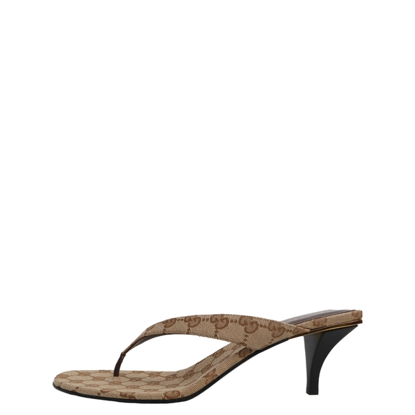 Canvas GG Vittoria Thong Sandals Beige