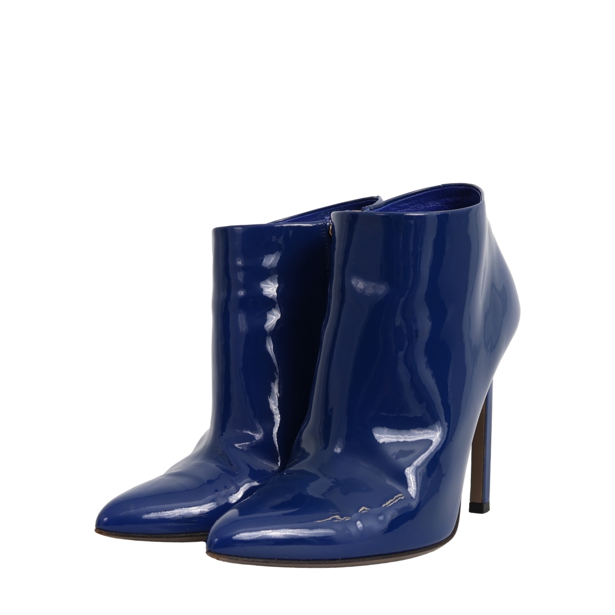 Patent Ankle Boots Blue