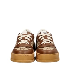 Mixed Material GG Kids Chunky Sneakers Beige/Brown, view 3