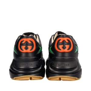 Leather Rhyton Sneakers Black, view 4