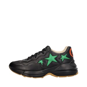 Leather Rhyton Sneakers Black, view 2