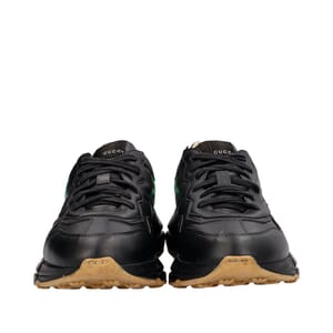 Leather Rhyton Sneakers Black, view 3