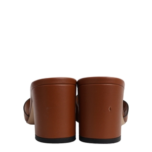 Leather Interlocking G Mules Brown, view 4