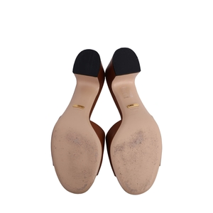 Leather Interlocking G Mules Brown, view 5