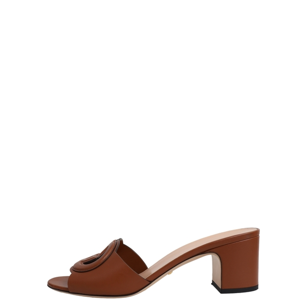 Leather Interlocking G Mules Brown