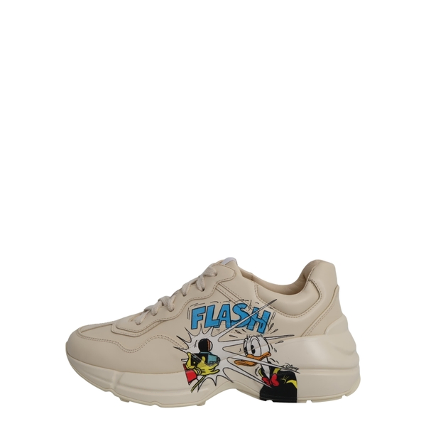 x DISNEY Leather Donald Duck Rhyton Sneakers Ivory