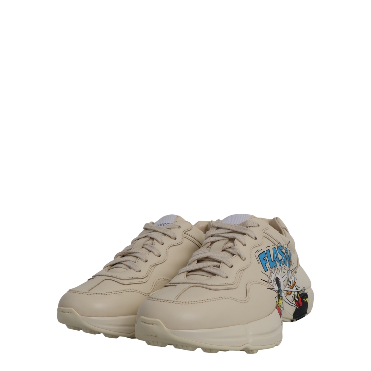 x DISNEY Leather Donald Duck Rhyton Sneakers Ivory