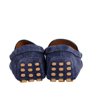 Suede GG Horsebit Loafers Blue, view 4