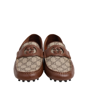 Supreme GG/Leather Loafers Beige/Brown, view 3
