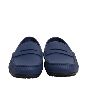 Leather Web Loafers Blue, view 3