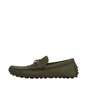 Leather GG Horsebit Loafers Green, view 2