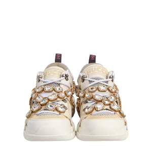Mixed Material Flashtrek Sneakers White, view 4