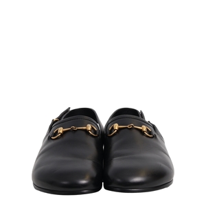 Leather Horsebit Slippers Black, view 3