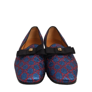 Lurex GG Loafers Blue/Red, view 3