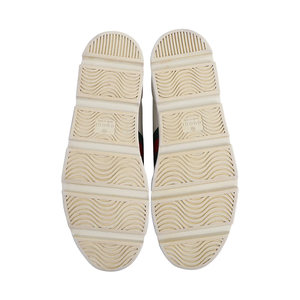 Leather Ace Bee Platform Sneakers White, view 5