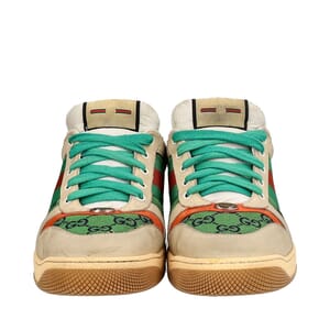Mixed Material GG Screener Sneakers Green/Orange, view 2