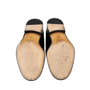Leather Logo Chain Loafers Black, view 5