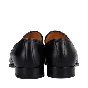 Leather Logo Chain Loafers Black, view 4