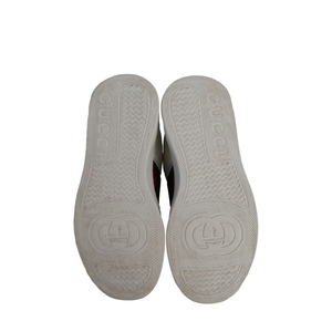 Perforated Leather Web Chunky Sneakers White, view 5