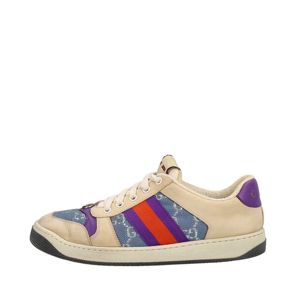 Mixed Material Screener Sneakers Purple