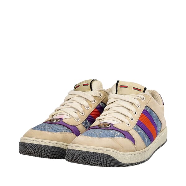 Mixed Material Screener Sneakers Purple