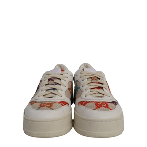 Leather Embroidered GG Chunky Sneakers Multicolour, view 3